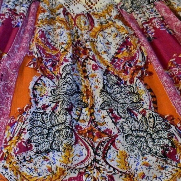 Free People Count Me In Trapeze Boho Tank Top Floral Mini Dress Size XS - Picture 12 of 15